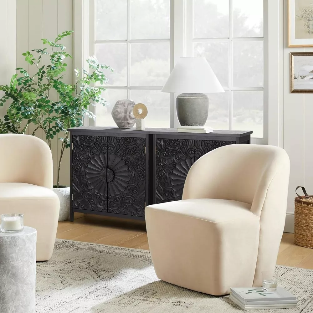 Black Distressed Accent Cabinet: Elevate Your Luxury Living