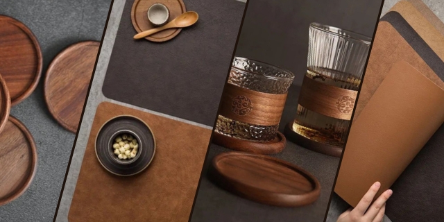 Timeless Elegance in Tabletop Design Luxurious Wooden Coasters & Leather Placemats(1)