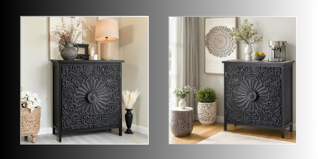 Black Distressed Accent Cabinet: Elevate Your Luxury Living